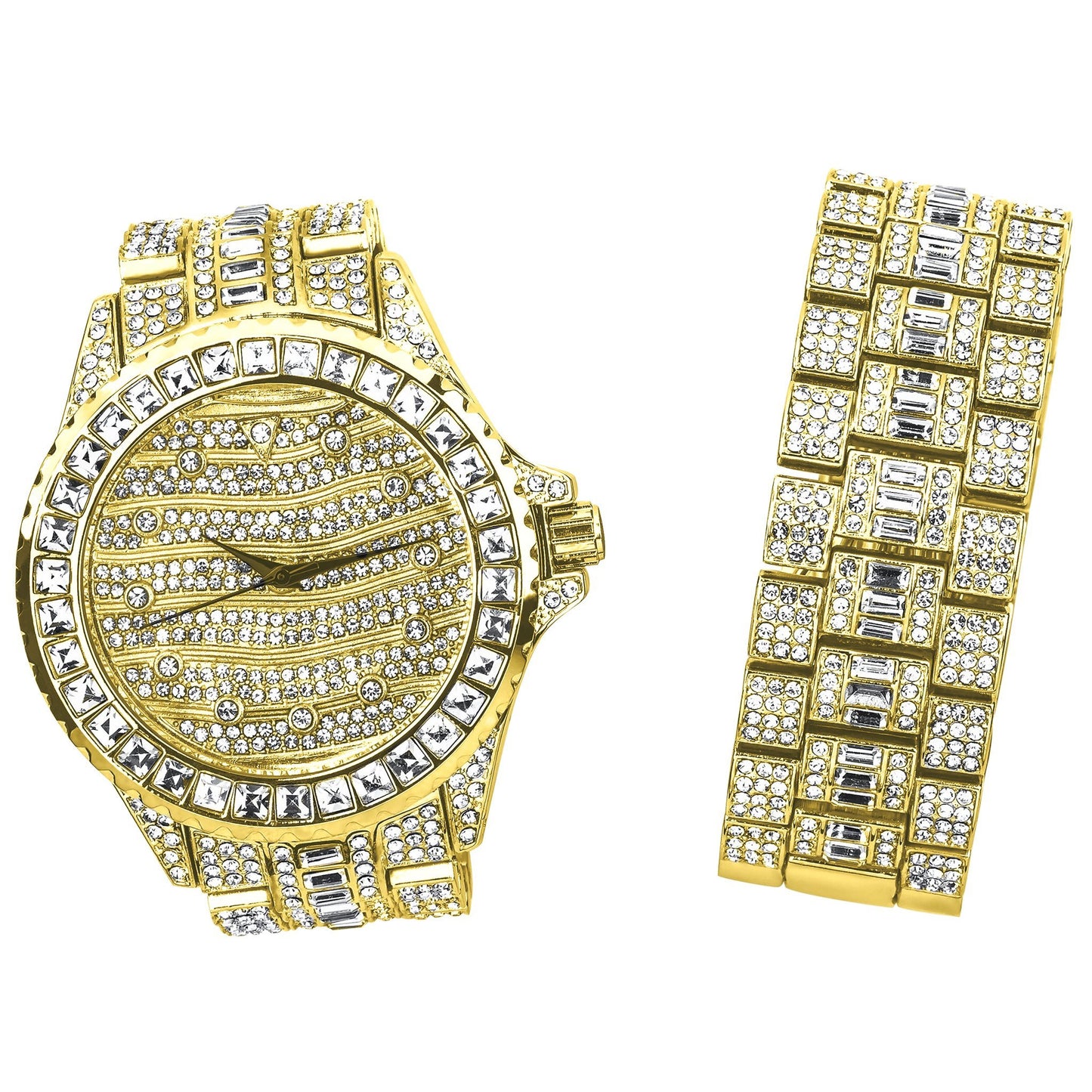 MONARCH™ Bling Master Watch & Bracelet Set – Iced Royalty Edition