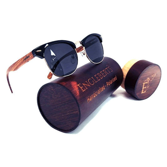 Engleberts Premium Walnut Wood Sunglasses – Handcrafted LUX Eyewear with UV 400 & Polarized Cat 3 Lenses
