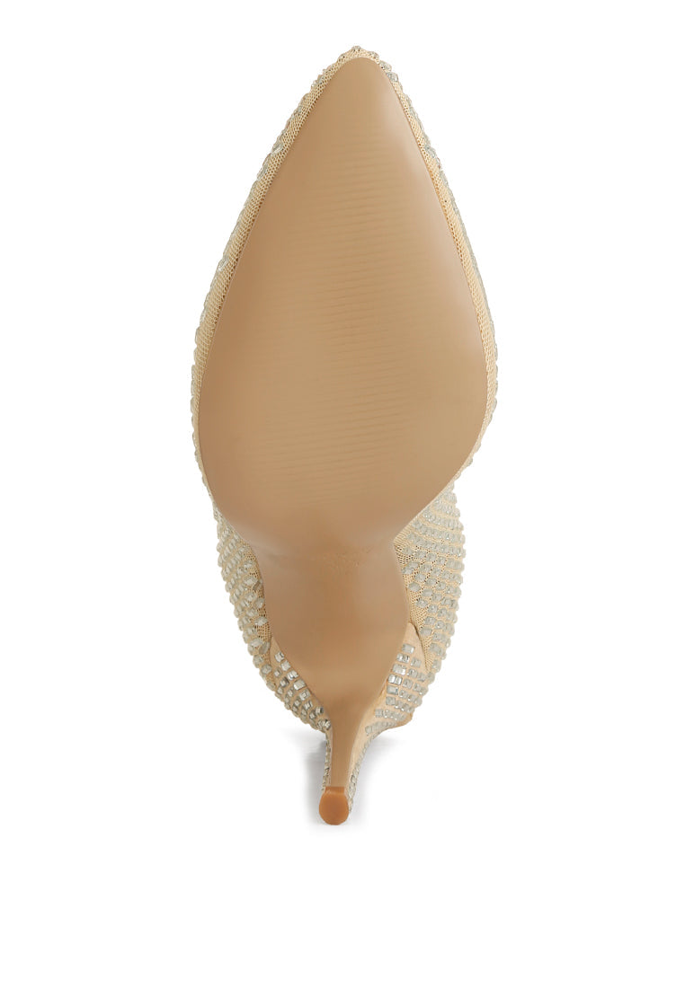 ✧ Fortunate Rhinestones Embellished Mesh Boots – Lux by Dreamer’s Paradise Co.