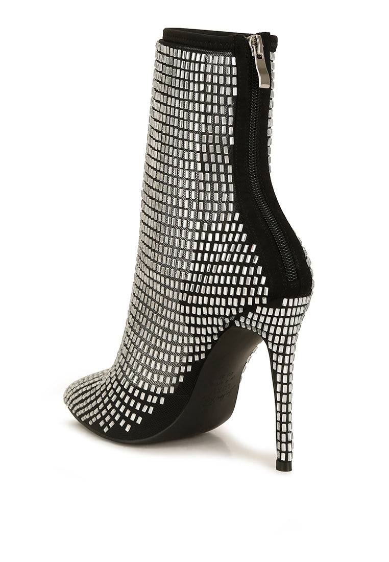 ✧ Fortunate Rhinestones Embellished Mesh Boots – Lux by Dreamer’s Paradise Co.