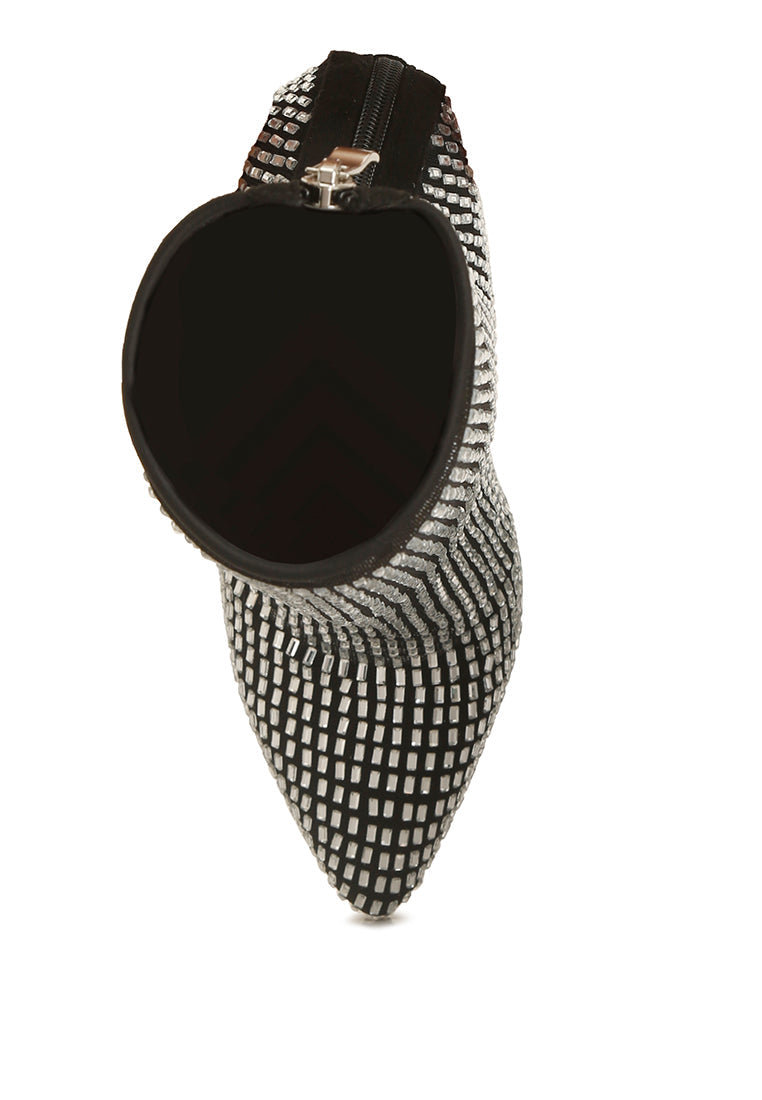 ✧ Fortunate Rhinestones Embellished Mesh Boots – Lux by Dreamer’s Paradise Co.