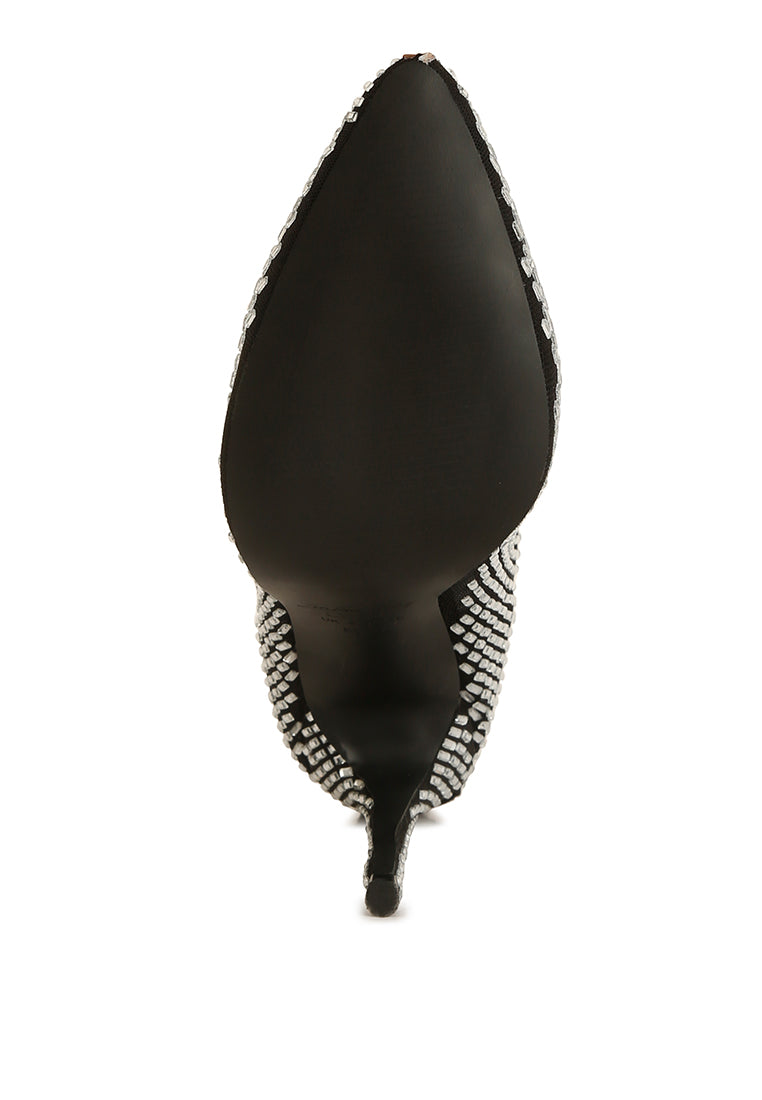 ✧ Fortunate Rhinestones Embellished Mesh Boots – Lux by Dreamer’s Paradise Co.