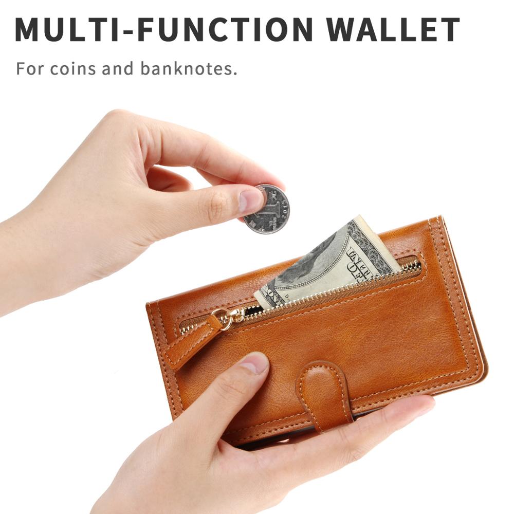 DreamShield™ Vegan Leather Zipper Wallet Case with Wireless Charging