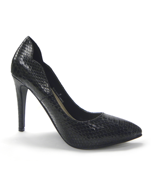SHARLENE™ Snake Embossed Vegan Heels